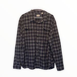 💜💜 DOCKERS Long Sleeved 100% Cotton Plaid SHIRT ButtonUp Size XXL